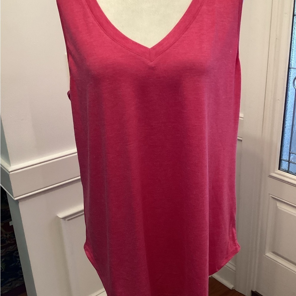 Vibrant Pink V-Neck Tank Top